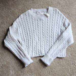 Aerie White Cable Knit Women's Sweater
